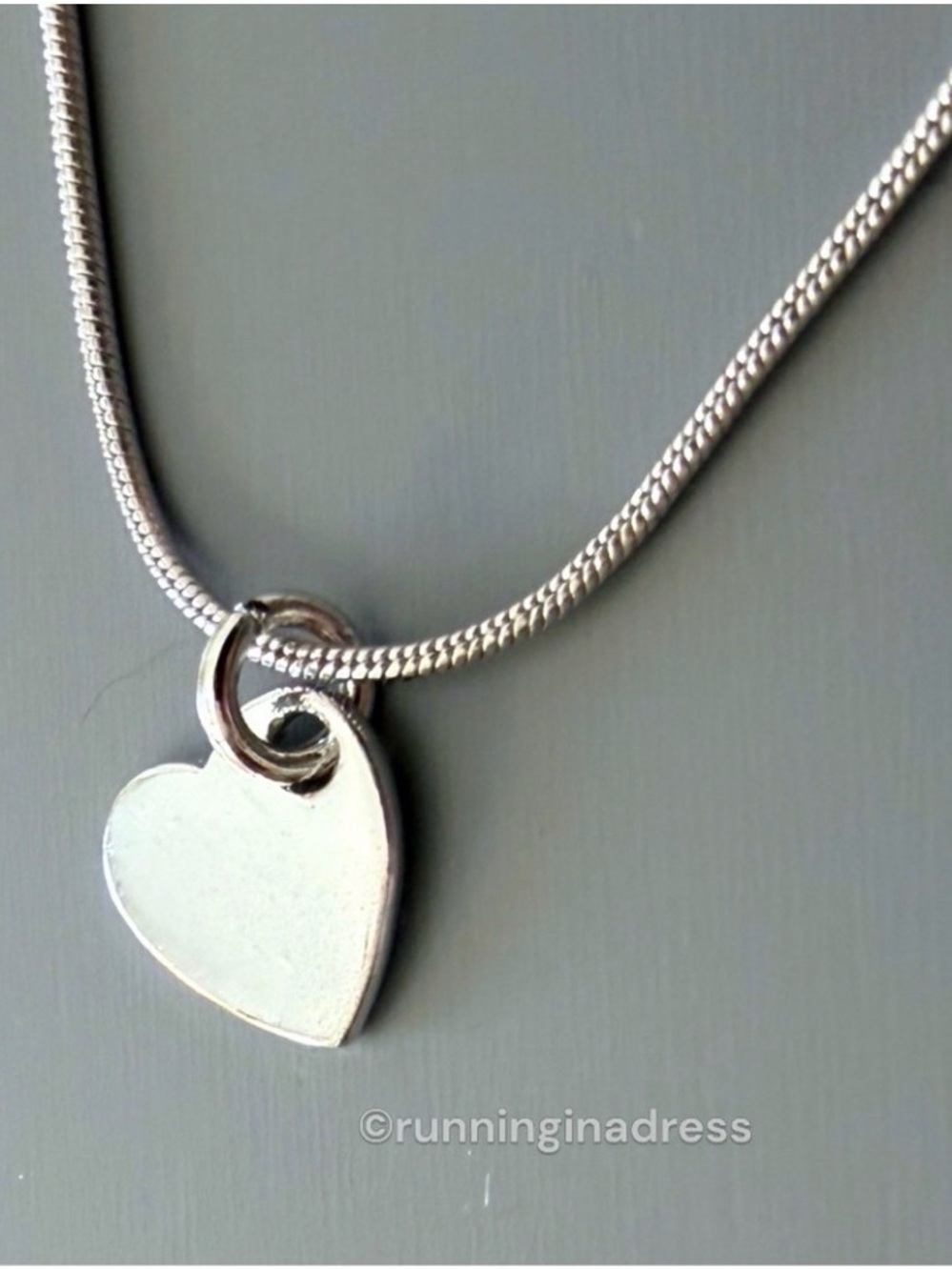 Christian Dior Vintage Heart Charm Snake Chain Necklace Silver CD Logo Y2K - Picture 7 of 12